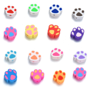 Fiasrel 200pcs Cartoon animal bear claw soft clay beads