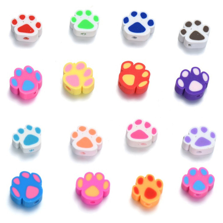 Fiasrel 200pcs Cartoon animal bear claw soft clay beads