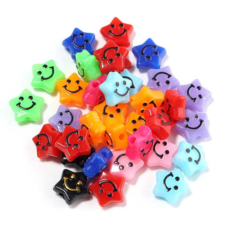 Fiasrel 50pcs Smiling face expression bead