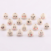 Fiasrel 100pcs 20mm Three-color smiley face wooden beads
