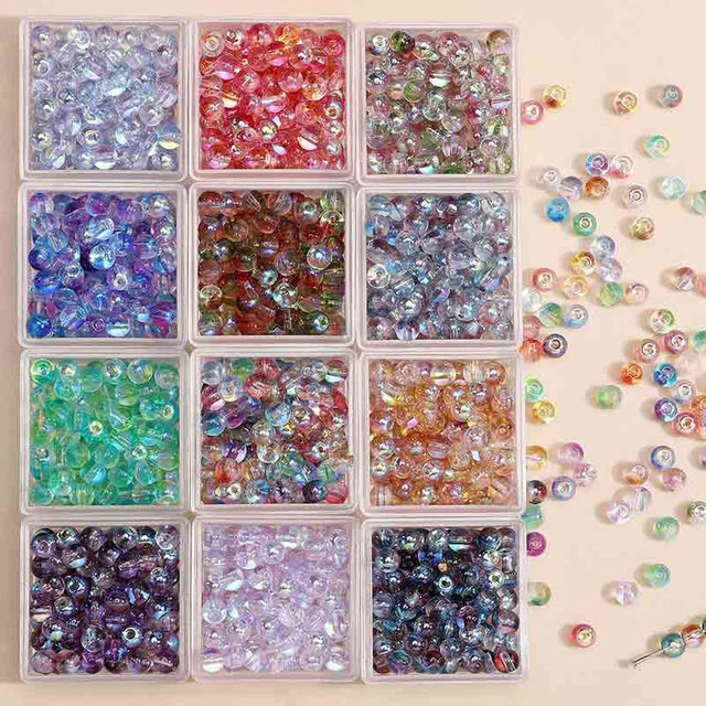 Fiasrel 10g Aurora Dual-Color Round Glass Seed Beads Loose