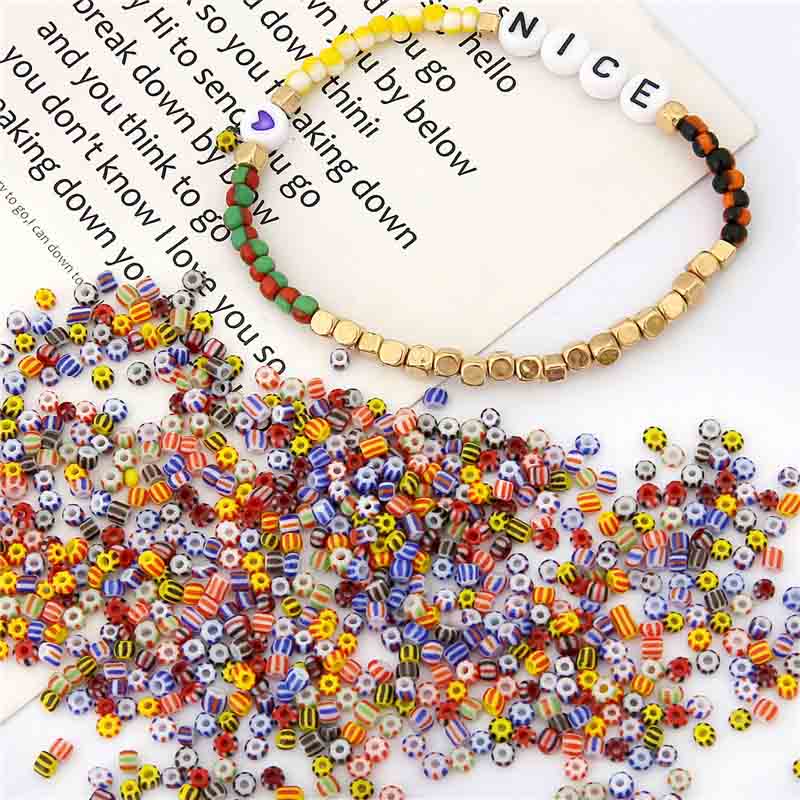 Fiasrel 3mm Glass Seed Beads - Colorful Watermelon Beads