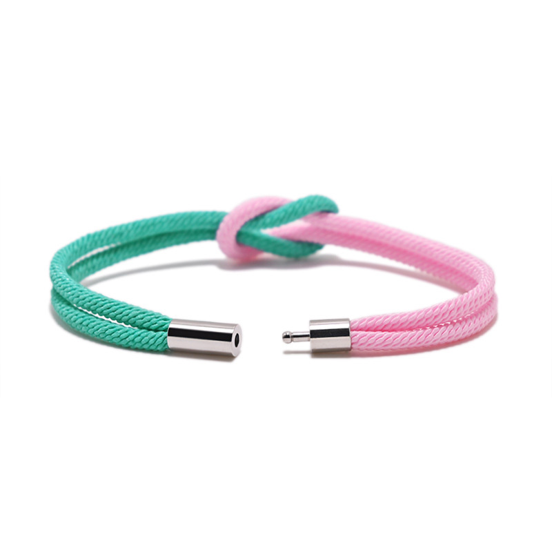 Fiasrel 2pcs Heart-shaped knot colored bracelet