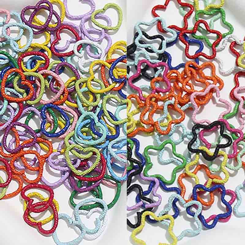 Fiasrel 10pcs Embossed opening ring accessories