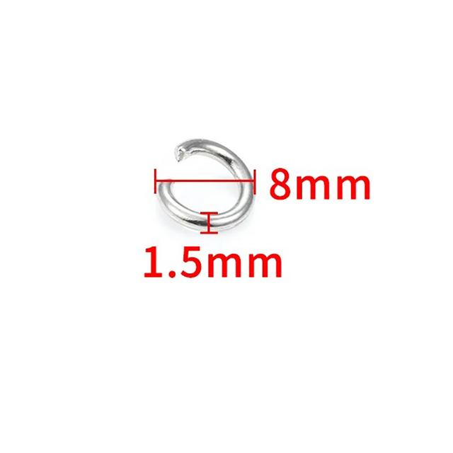 Fiasrel 200pcs 1.2mm Titanium steel open ring connection ring