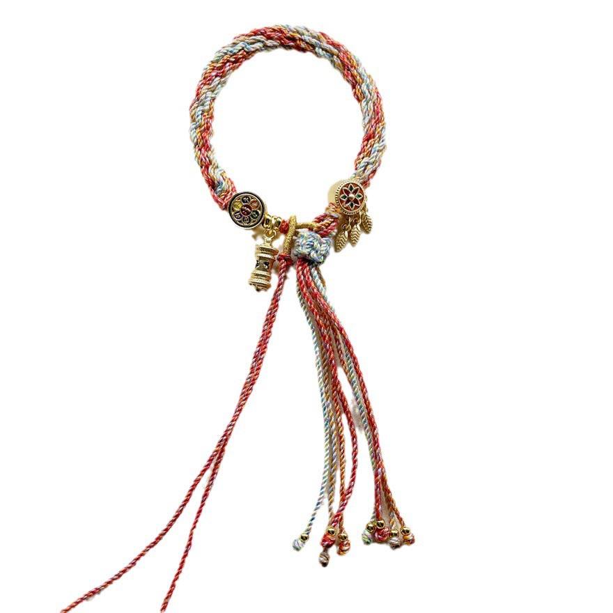Fiasrel Tibetan-style colorful reincarnation bracelet