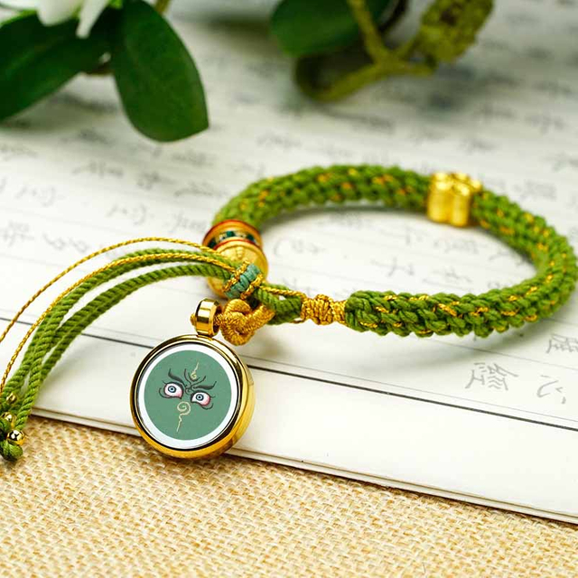 Fiasrel Tibetan-style prayer wheel bracelet