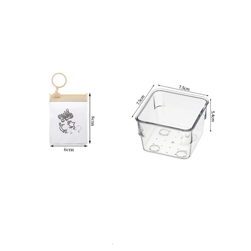 Fiasrel Beige lapel small jewelry sealed bag storage box