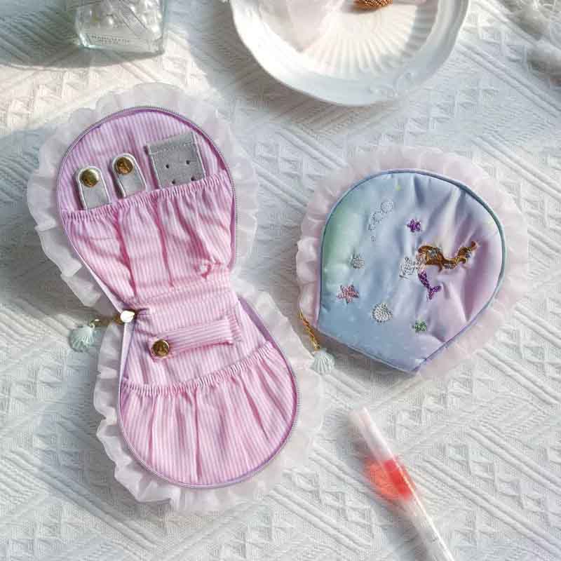 Fiasrel Japanese-style embroidered folding jewelry bag