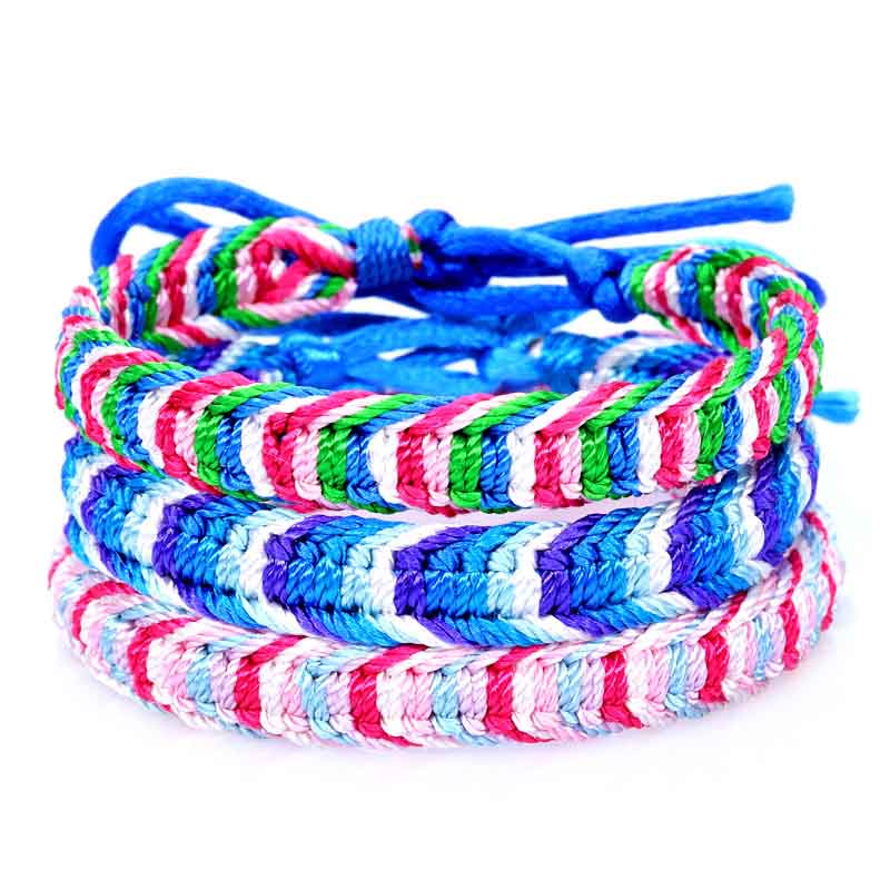 Fiasrel 2pcs Bohemian-style rainbow bracelet