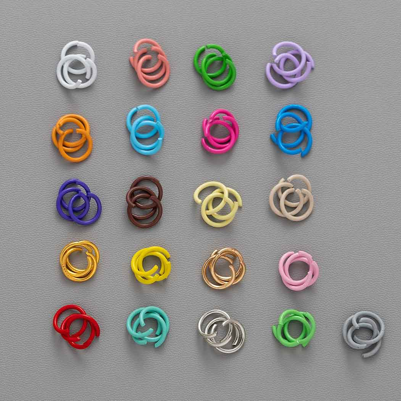 Fiasrel 100pcs Colored open ring accessories