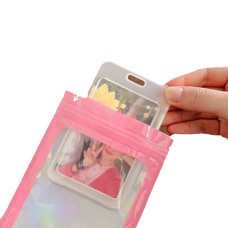 Fiasrel 50pcs Laser-colored self-sealing jewelry bag
