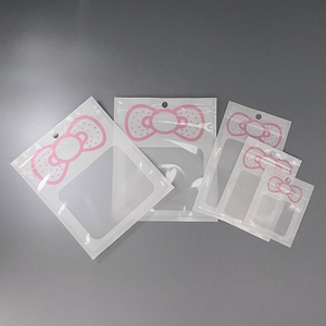 Fiasrel 100pcs Bow Cartoon Jewelry Self-sealing Bag -1