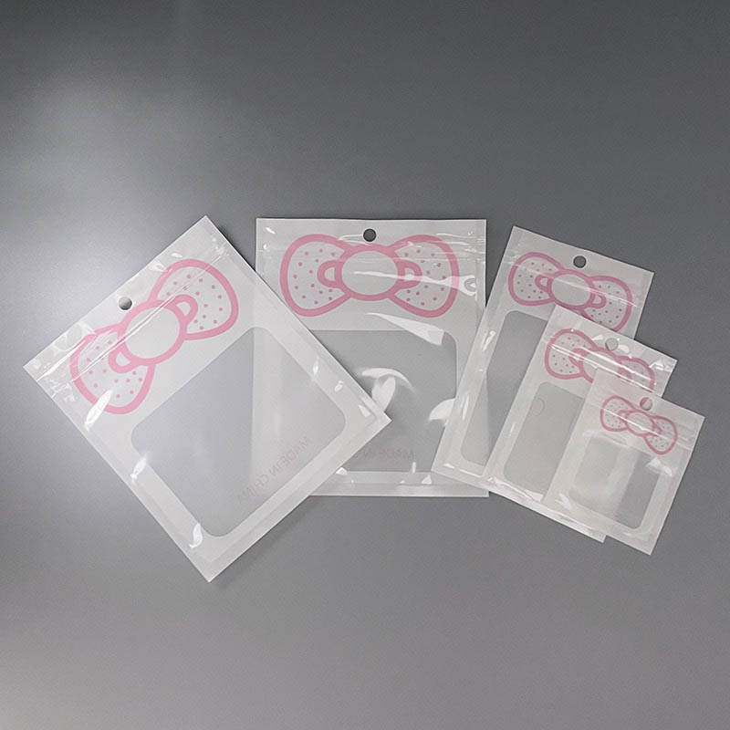 Fiasrel 100pcs Bow Cartoon Jewelry Self-sealing Bag -1