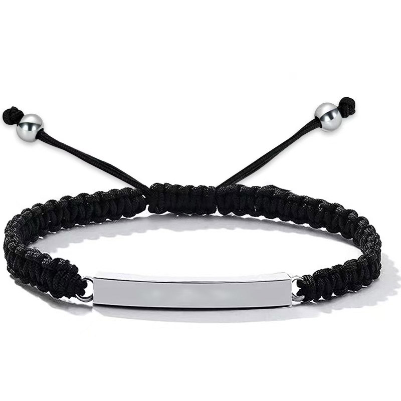 Fiasrel Fashion Jewelry Bracelets Engraving Bracelet Hand Woven Stainless Steel Keepsake Bangle Bracelet with Always with me