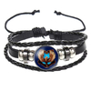 Fiasrel Handwork Knitting Leather Bracelet Harry Magic Bangle Potter Badge Bracelet Jewelry 
