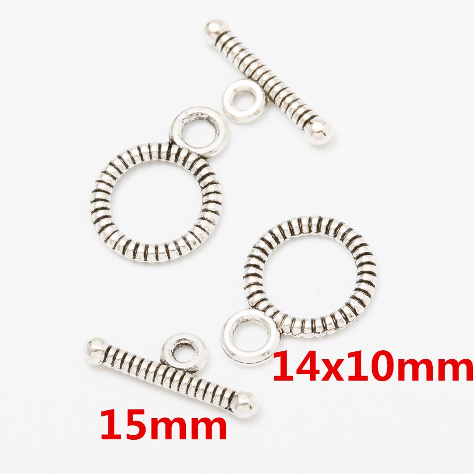 Fiasrel 10pcs Jewelry Making Accessories Heart Geometric Oval Connector Toggle Clasp