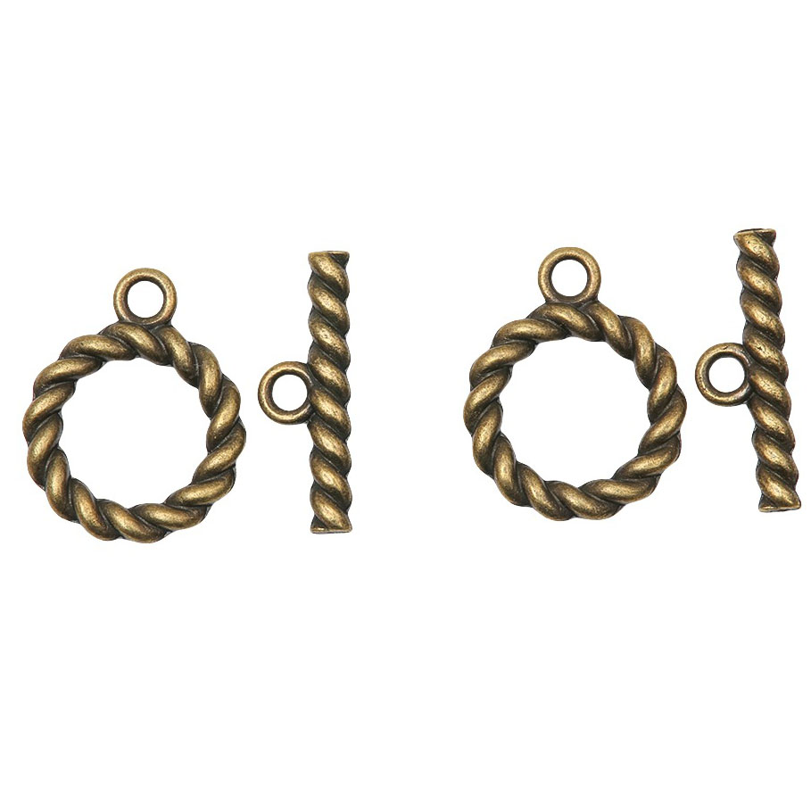 Fiasrel 10pcs Twisted Toggle Bar Clasps for Necklace Bracelet Jewelry Making Findings Accessories