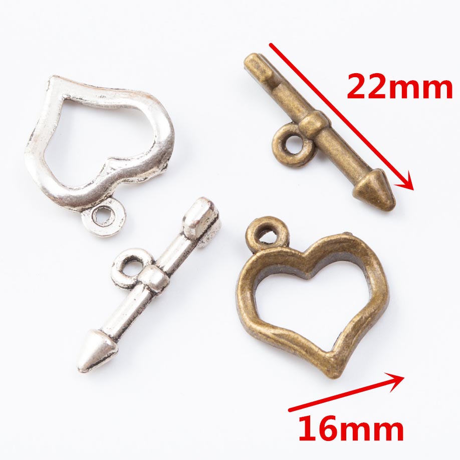 Fiasrel 10pcs Heart Shaped OT Clasp Buckle for DIY Jewelry Making Necklace Bracelet Connector