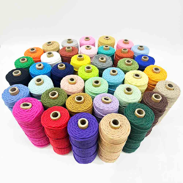 Fiasrel 3mm 42rolls 110yards/roll Macrame Cord Cotton Ropes Kit