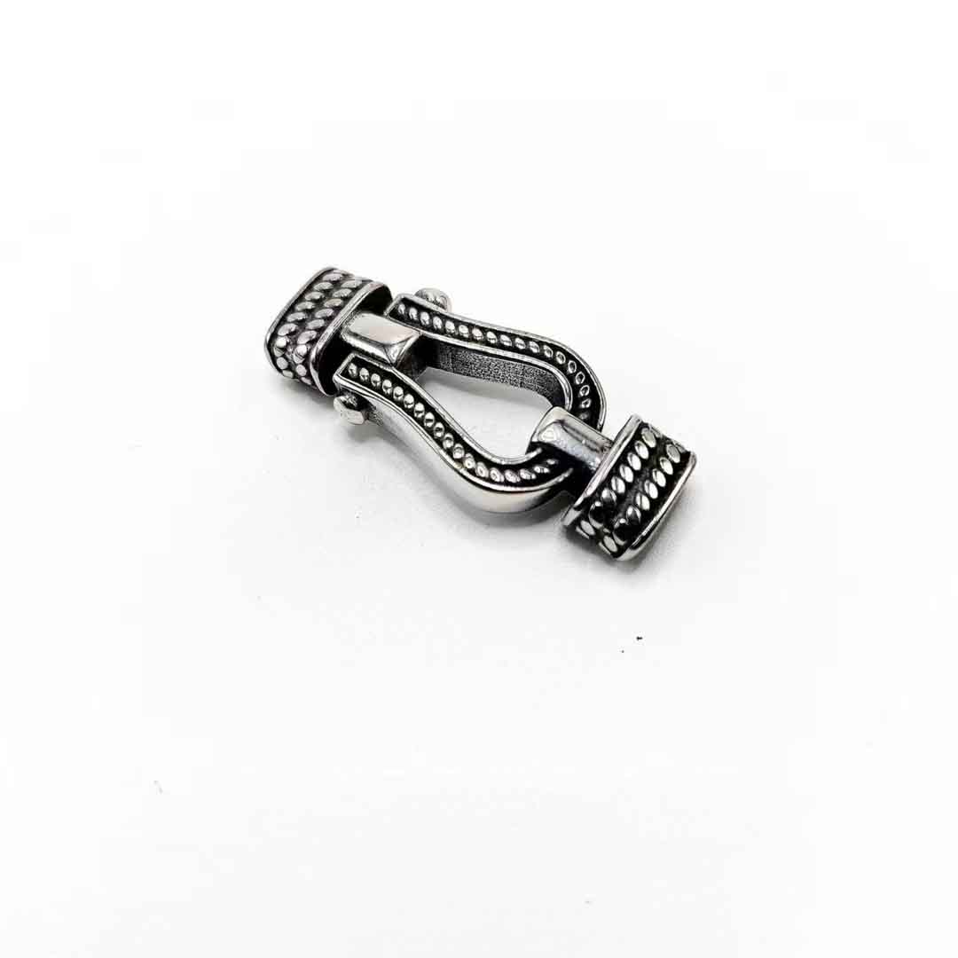 Fiasrel Punk Style New Simple Retro Stainless Steel Horseshoe Buckle 6 * 12mm