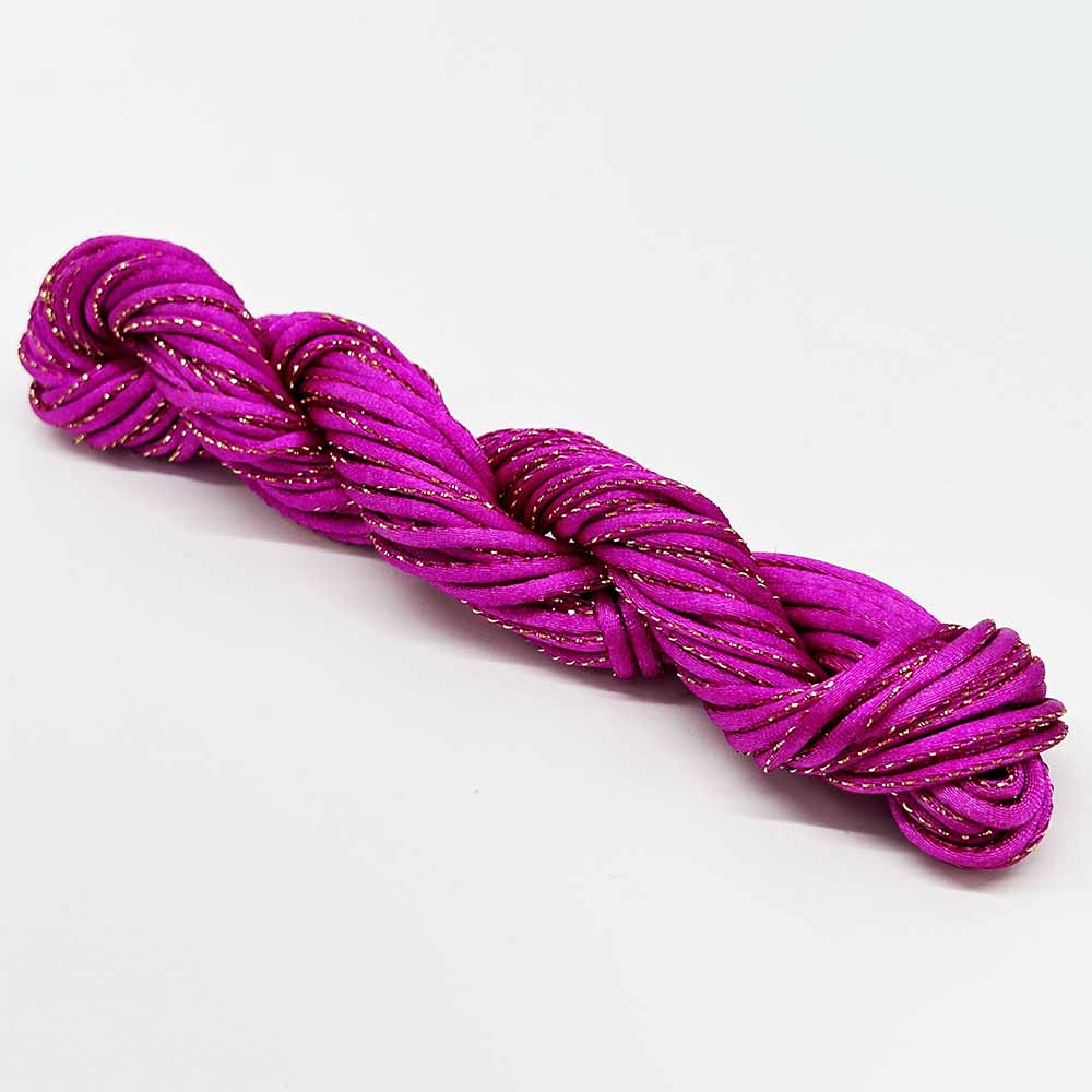 Fiasrel 2.5mm DIY Handmade Macrame Braided Cord String Polyester Nylon Thread with Golden Thread