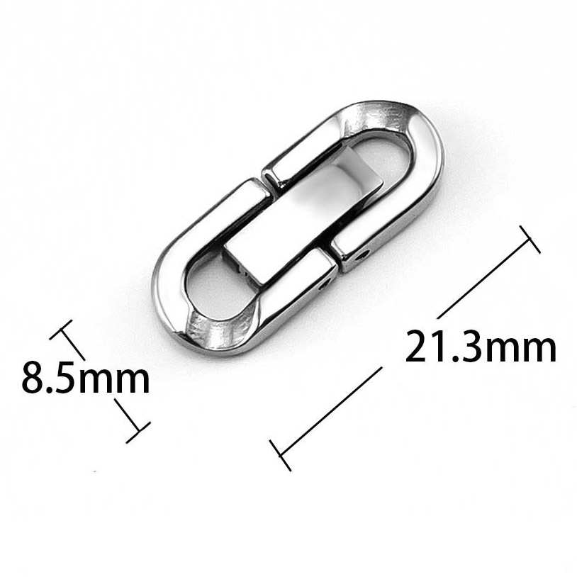 Fiasrel 5pcs Jewelry DIY Accessories 304 Stainless Steel Polished Necklace Buckle Ornaments Jewelry Bracelet U-shaped Cuban Buckle