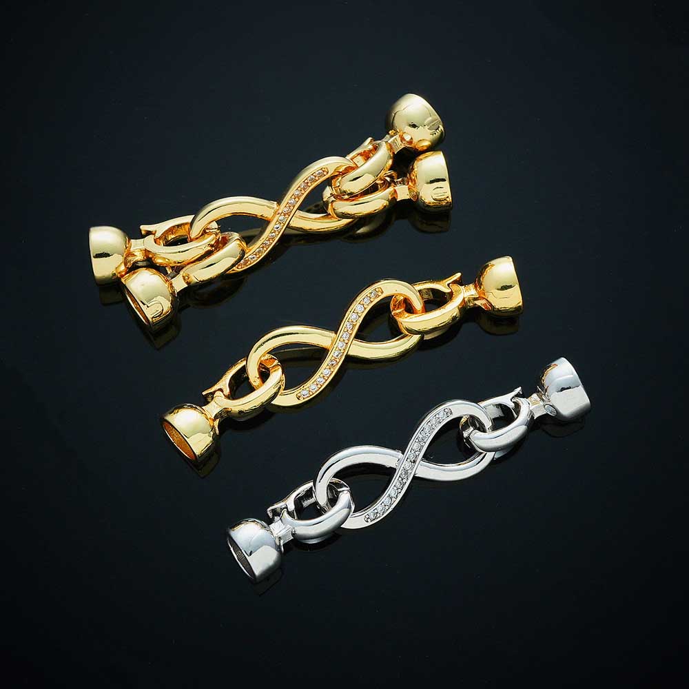 Fiasrel 2pcs 18K Copper Jewelry Making Supplies Buckle Lobster Pearl Necklace Clasps for Jewelry Making