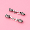 Fiasrel S925 Pure Silver Buckle Patterned Bracelet Thai Silver Retro Silver Safety Pattern Necklace Buckle Head with Connecting Buttons