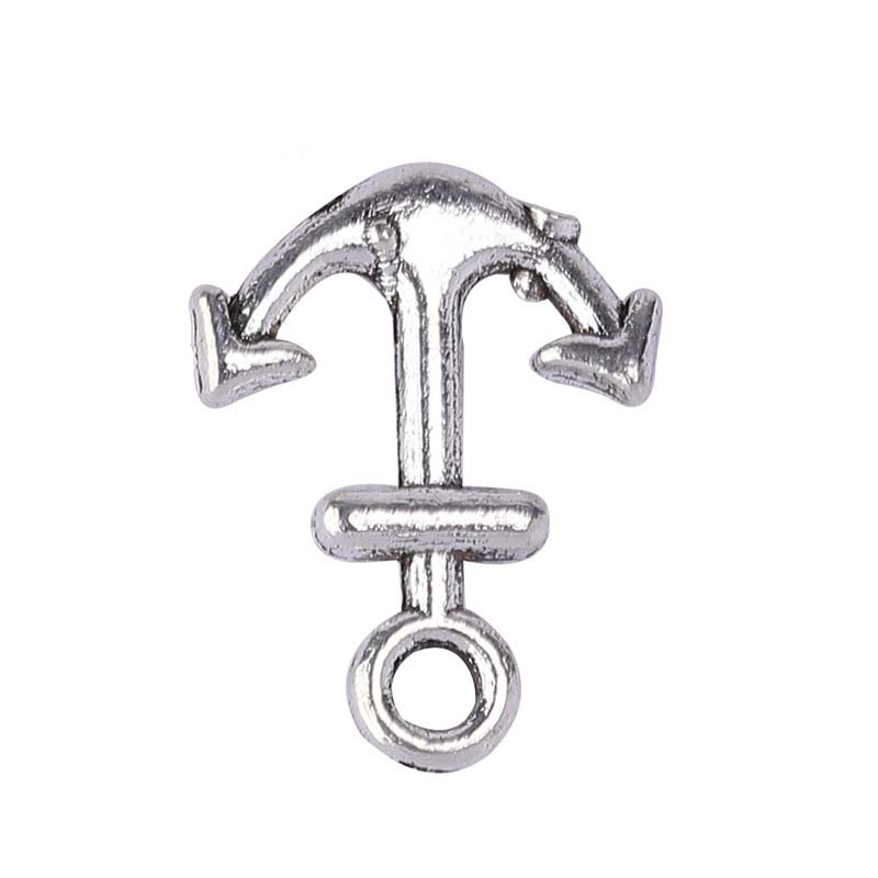Fiasrel 20pcs DIY Accessories Retro Pendant Zinc Alloy Rudder Pendant Boat Anchor Jewelry Accessories Antique Alloy Bracelet Pendant