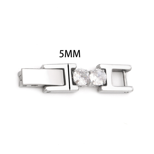 Fiasrel Stainless Steel Extension Buckles DIY Handmade Accessories Zircon Bracelet Jewelry End Closure Buckle Clasp