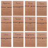 Fiasrel Alloy Horoscope Bracelet 12 Zodiac Jewelry Make A Wish Knotted Bracelet with Card