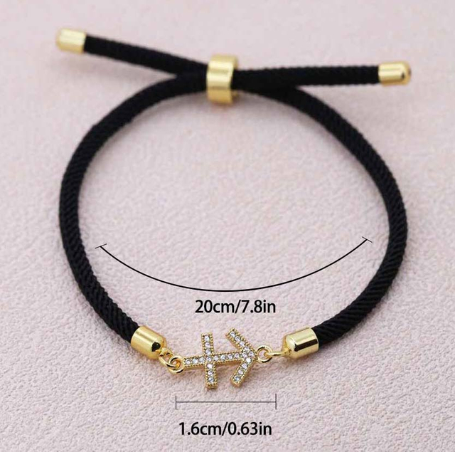 Fiasrel Woven Colourful Adjustable Bracelet 12 Constellations Bracelet Gifts