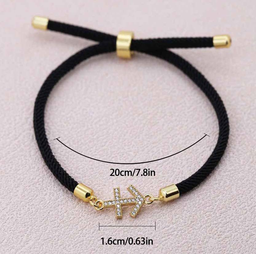 Fiasrel Woven Colourful Adjustable Bracelet 12 Constellations Bracelet Gifts