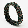 Fiasrel Army Green Camo Color Outdoor Emergency Paracord Bracelet Whistle Buckle Survival Bracelet for Camping Hiking Sports