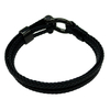 Fiasrel Leather Rope Braided Horseshoe Buckle Stainless Steel Bracelet
