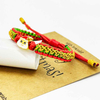 Fiasrel Handmade Macrame Rope Adjustable Braided Christmas Bracelets With Santa Claus