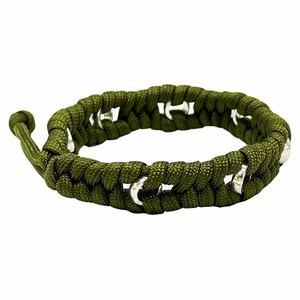 Fiasrel Adjustable Mens Outdoor Survival Paracord Bracelet