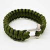 Fiasrel Camping Hiking Outdoor Adjustable Survival Handmade Paracord Stainless Steel Shackle Bracelet