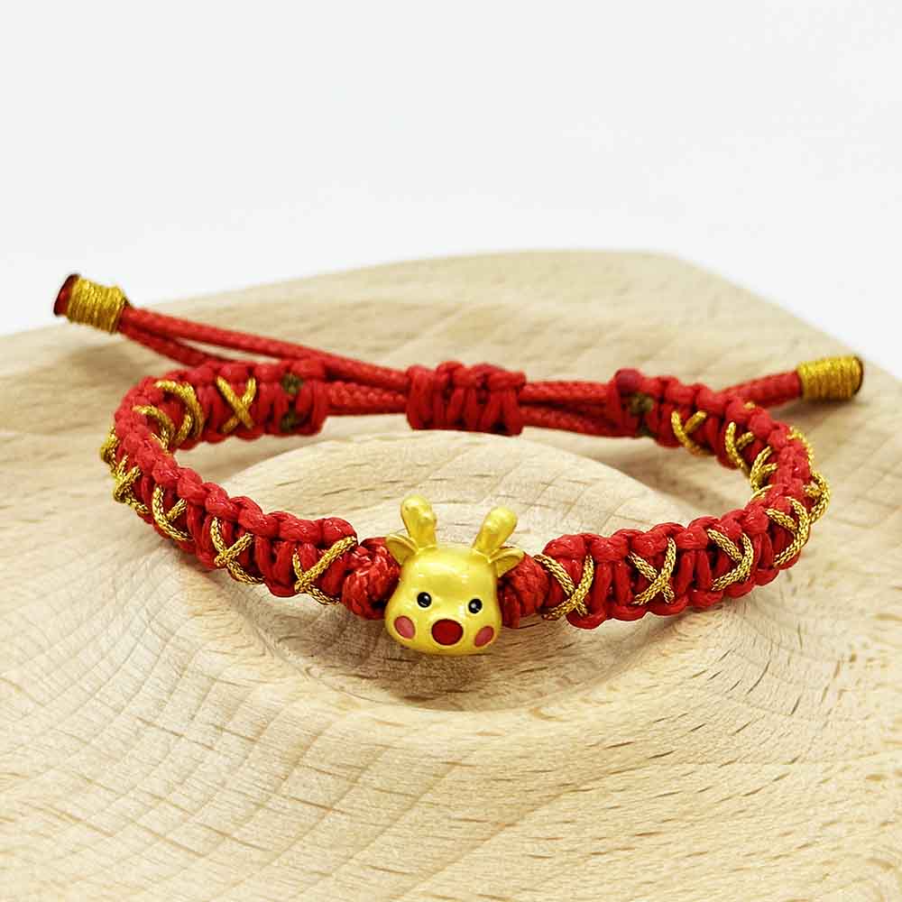 Fiasrel Adjustable Red String Braided Friendship Bracelet Gifts Cute Christmas Deer Charm Lucky Bracelets