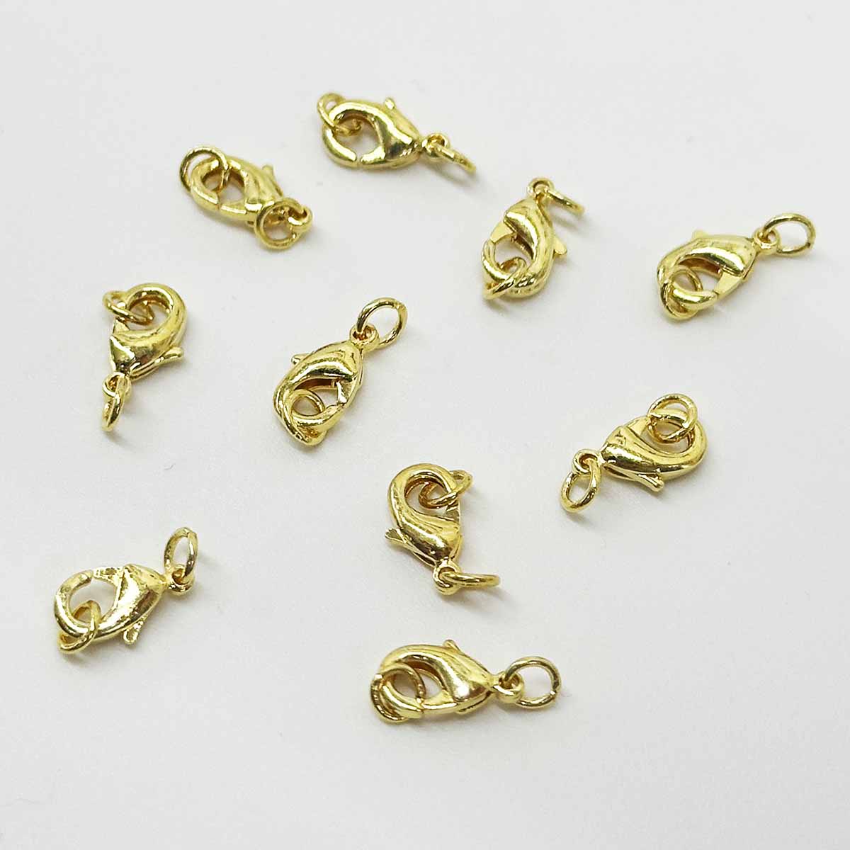 Fiasrel 10pcs Lobster Spring Clasp for Bracelet Necklace Jewelry Making 