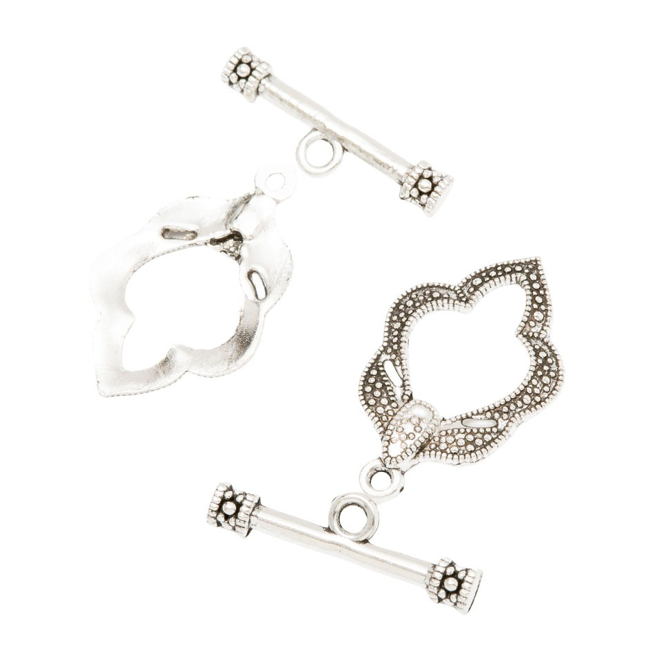 Fiasrel 10pcs Silver Plated Toggle Clasp T-O Clasp Metal Charms Jewelry