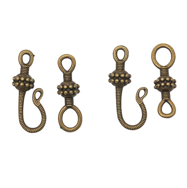 Fiasrel 10pcs Antique Bronze Tone Alloy Toggle Clasp Hook Metal Connectors OT Clasps