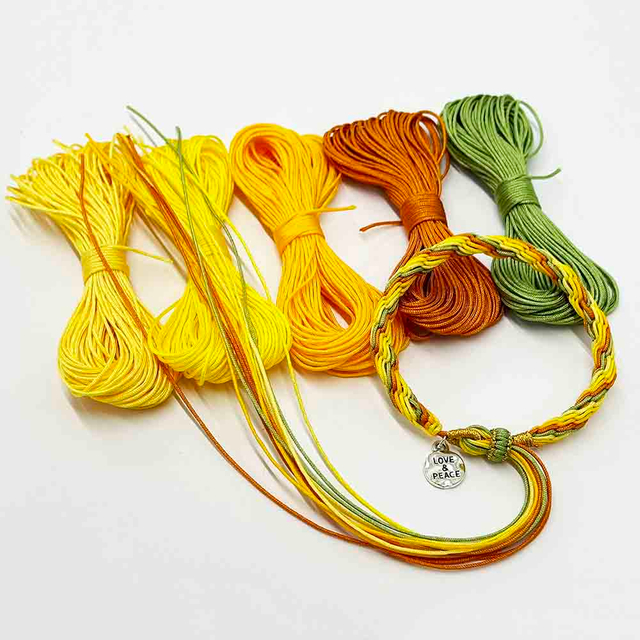 Fiasrel No.72 0.8mm 5bundles 20yards/bundle Orange Soda Series Making Bracelet Nylon Thread Cord