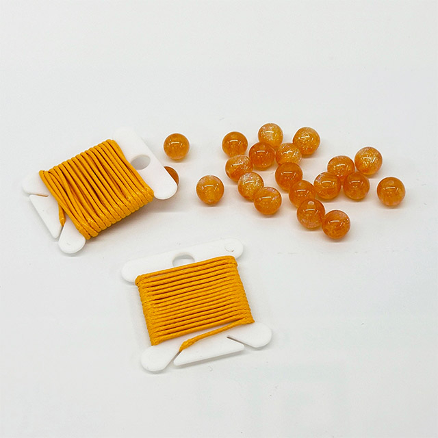 Fashion Handmade Braided Wax Thread Knot Charm Lucky Yellow Bead Bracelet Thread