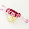 Wholesale Pink Flower Woven Friendship Bracelet Thread