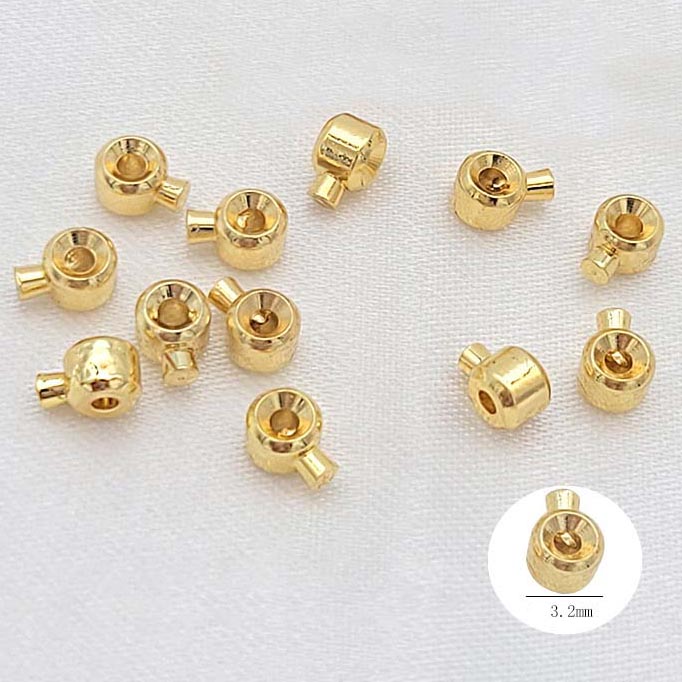 Fiasrel 20pcs 14k Gold Finishing Clip Buckle Diy Brass Wire Positioning Buckle