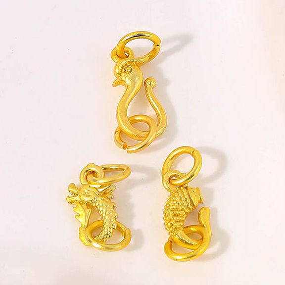 Fiasrel 10pcs Sargent Fishtail Buckle Head Dragon Phoenix Buckle Accessories DIY Bracelet Necklace Pendant Connection
