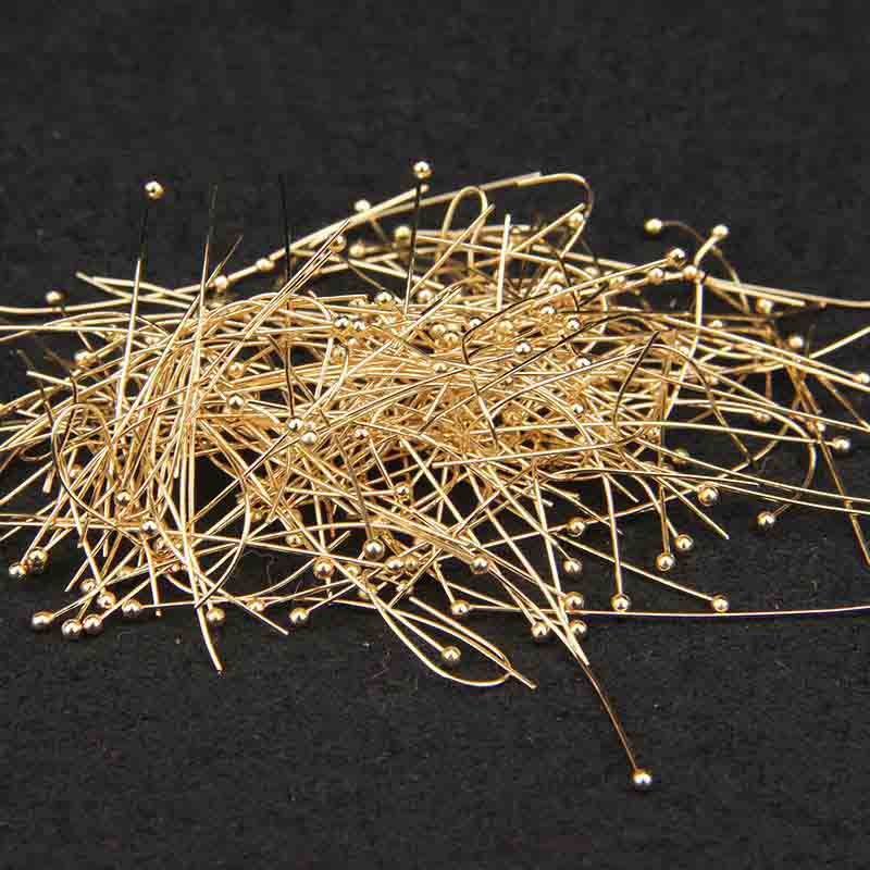 Fiasrel 100pcs Rose Gold Plated Double Eyes Pin Earring Posts Ball Head Needles for DIY Jewelry Making