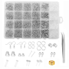 Fiasrel Earring Repair Accessories Set Jewelry Findings Tools Open Jump Rings Hook Kit for Jewelry DIY Making Kit